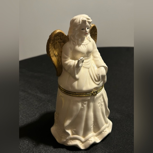 Vintage Angel Hinged Box Porcelain Gilded - Picture 4 of 10
